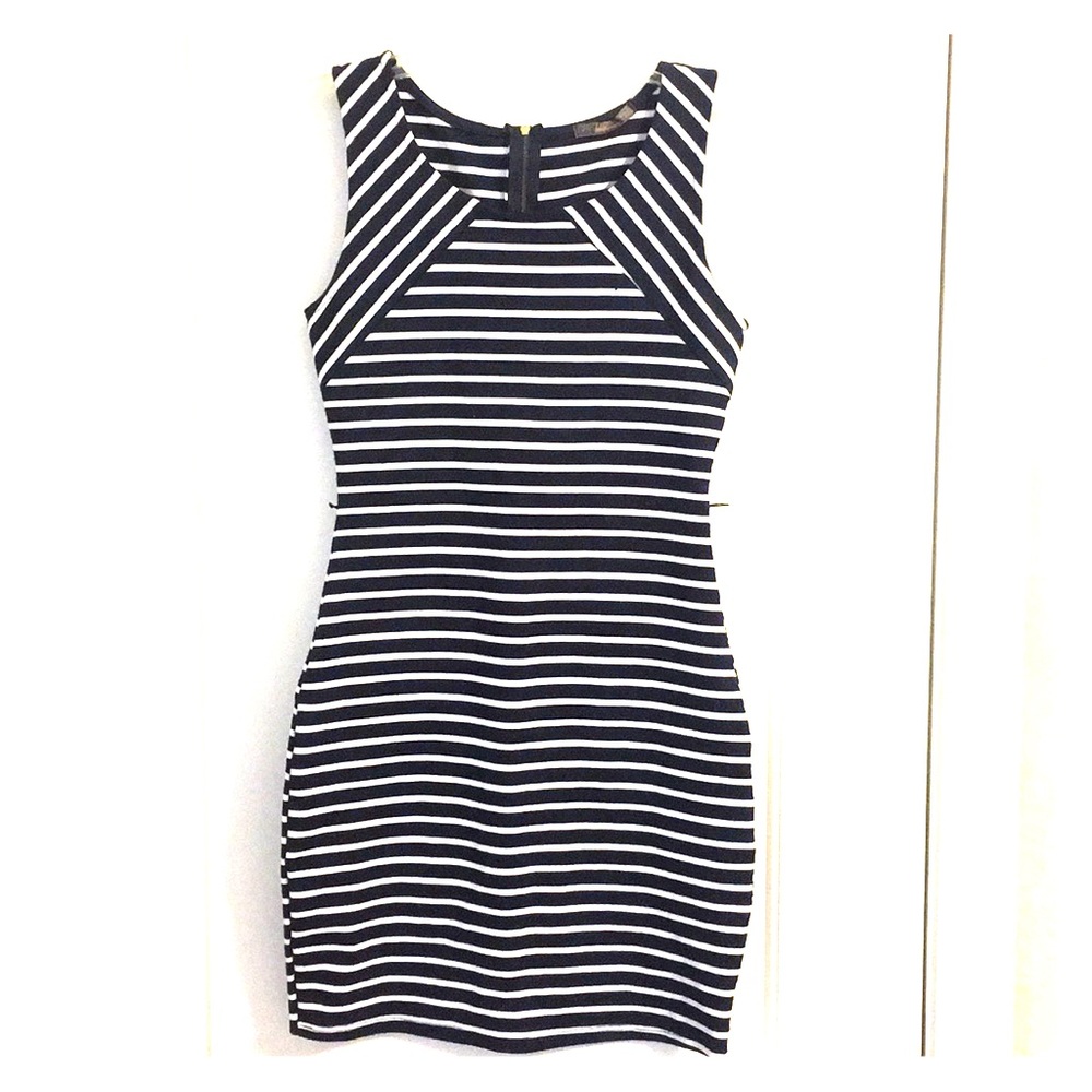Navy and white dress
